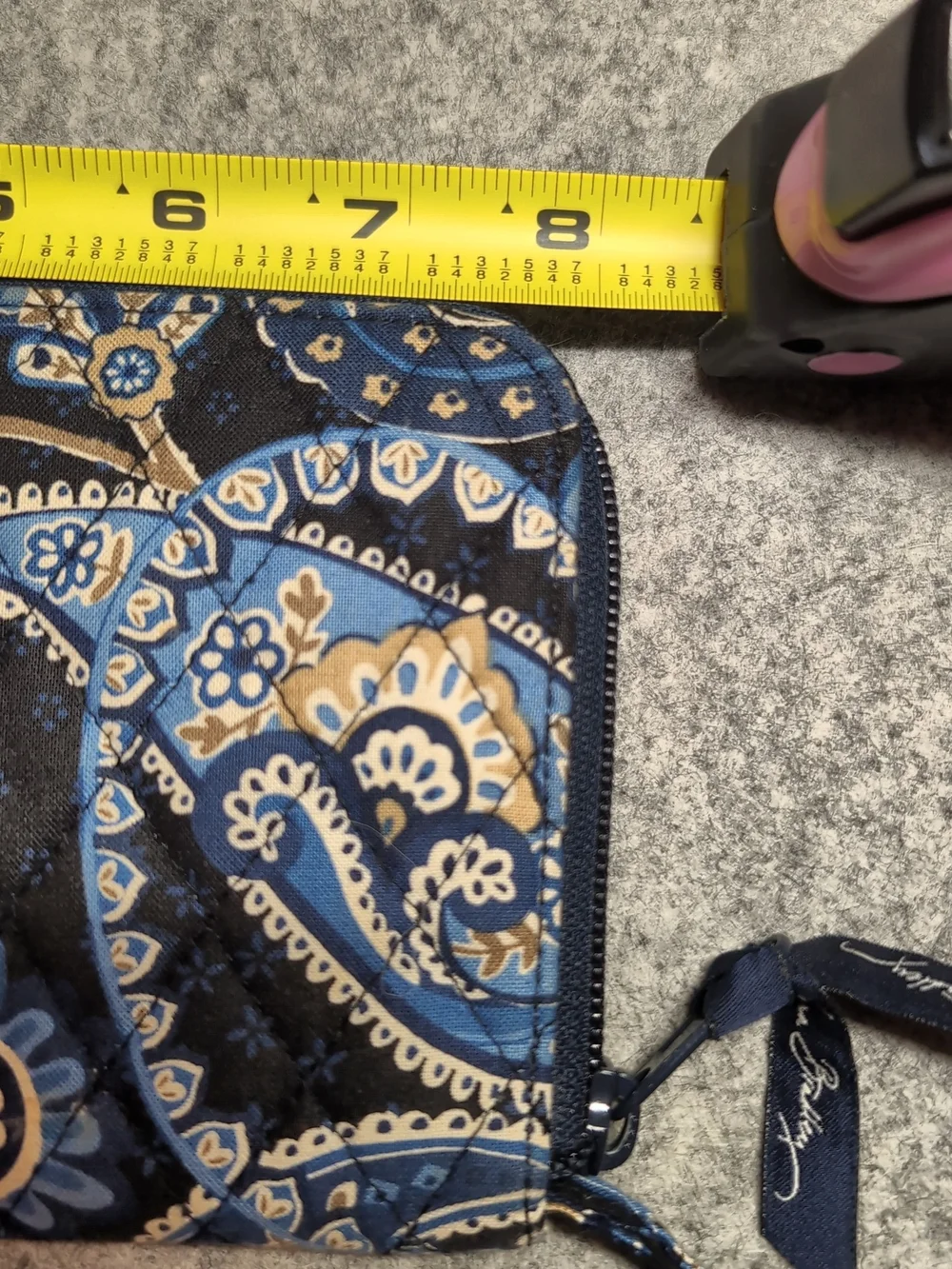 Vera Bradley Quilted Paisley Zip Pouch - Blue & Cream